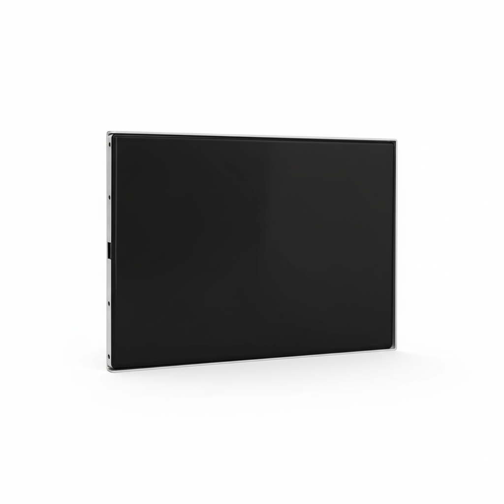 Black rectangular object on a white background