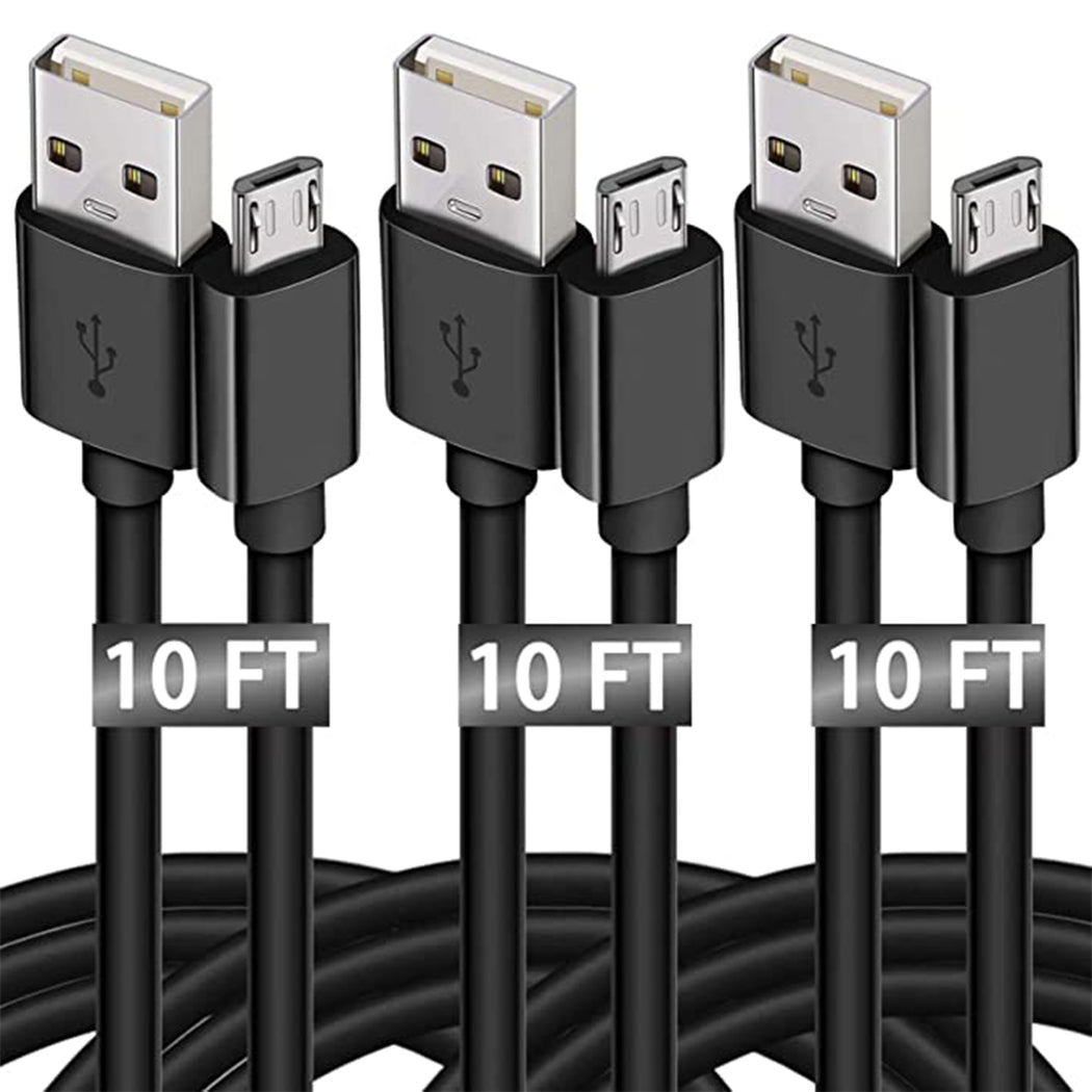 Micro USB Cable – 3 m (10 ft) Straight Connector