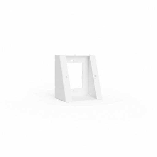 White rectangular wall shelf on a white background