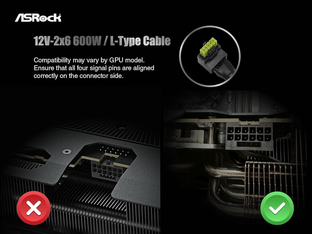 ASRock 12V-2x6 600W Power Cable