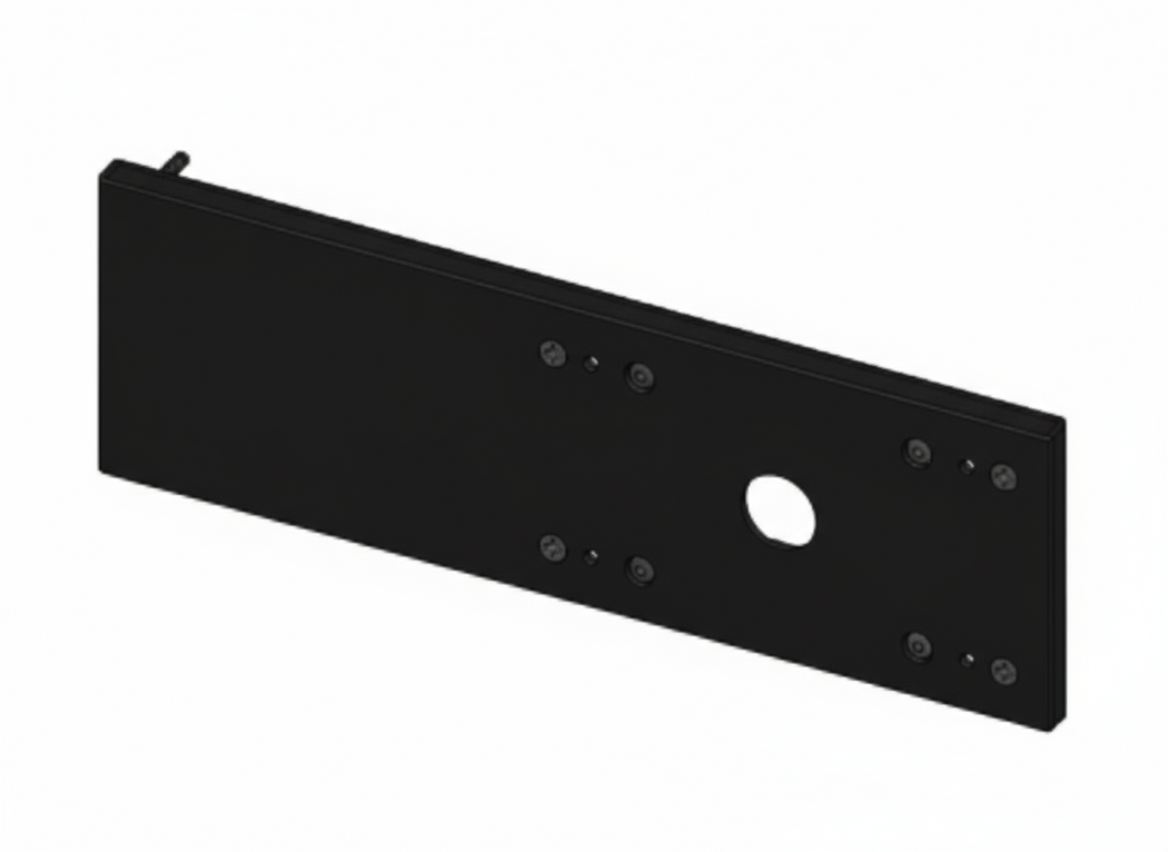 Black metal bracket on a white background