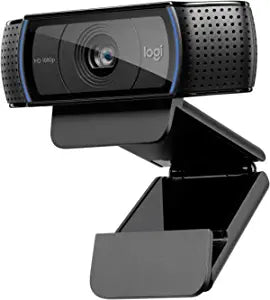 Logitech C920x Pro HD Webcam with a black exterior and a clip-on mounting design, showing the lens and LED indicator.