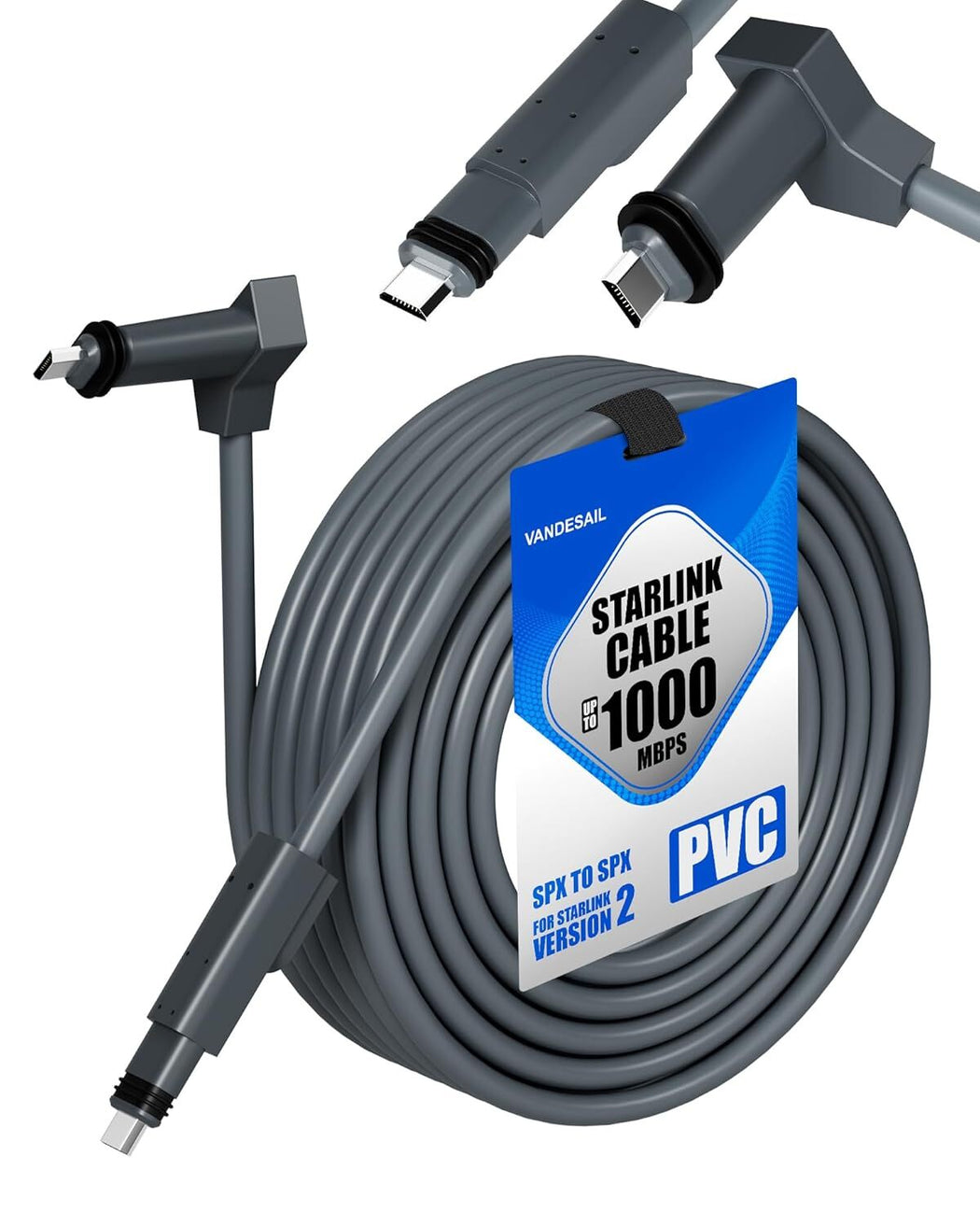 Starlink Cable Gen 2 – High-Speed Waterproof Replacement Cable (30FT to 100FT)